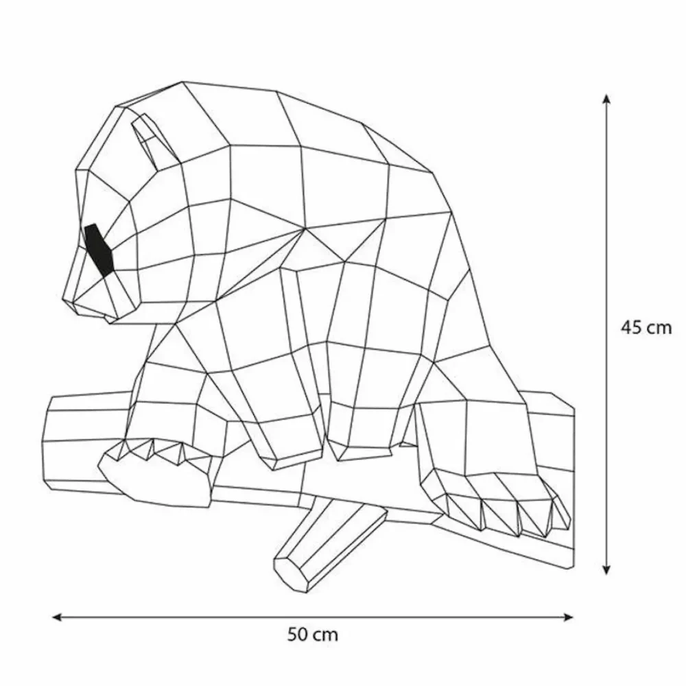 Grafiškai atvaizduotas dekoracijos aukštis ir plotis centimetrais