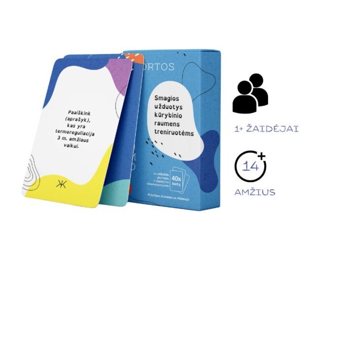 Spalvingos kartoninės kortos kūrybiškumui lavinti.