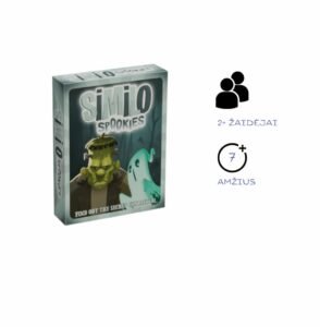 Kortų žaidimo dėžutė iiustruota žaliojo monstro atvaizdu