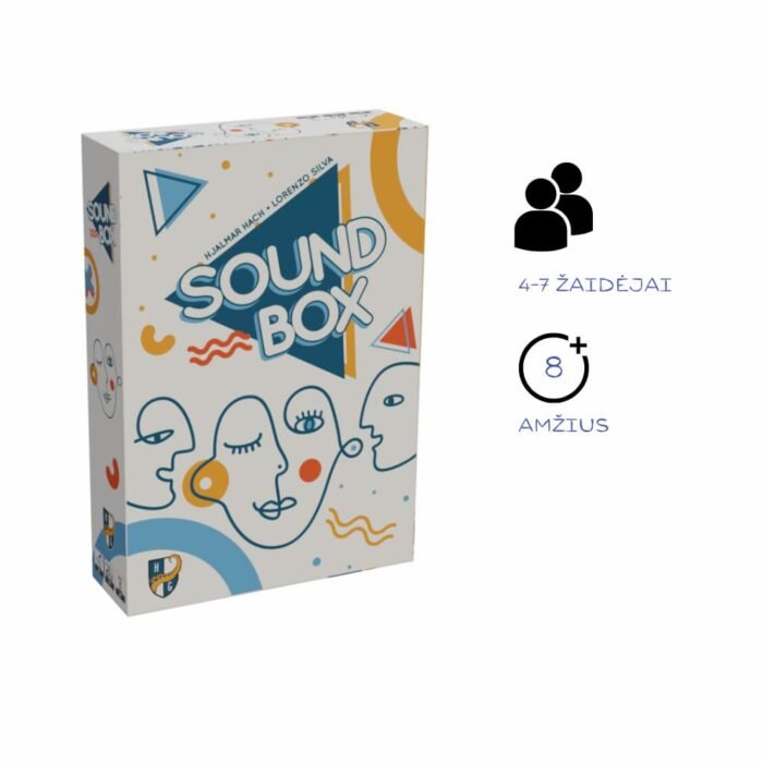 Bata dėžutė iliustruota veidų atvaizdais